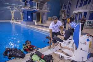During the scuba diving lessons at Aspire 