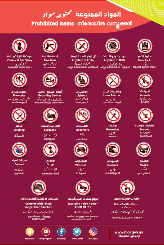 IAAF Prohibited items poster