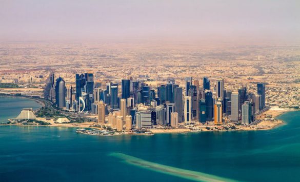 qatar buildings stock image
