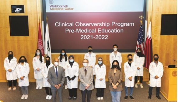 Dr Rachid Bendriss, Dr Marco Ameduri and Haya Haj Ahmad guided the WCM-Q students through their Clinical Observership Experience.